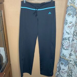 Adidas Wide Leg Drawstring Waist Yoga Athletic Pants Size Medium